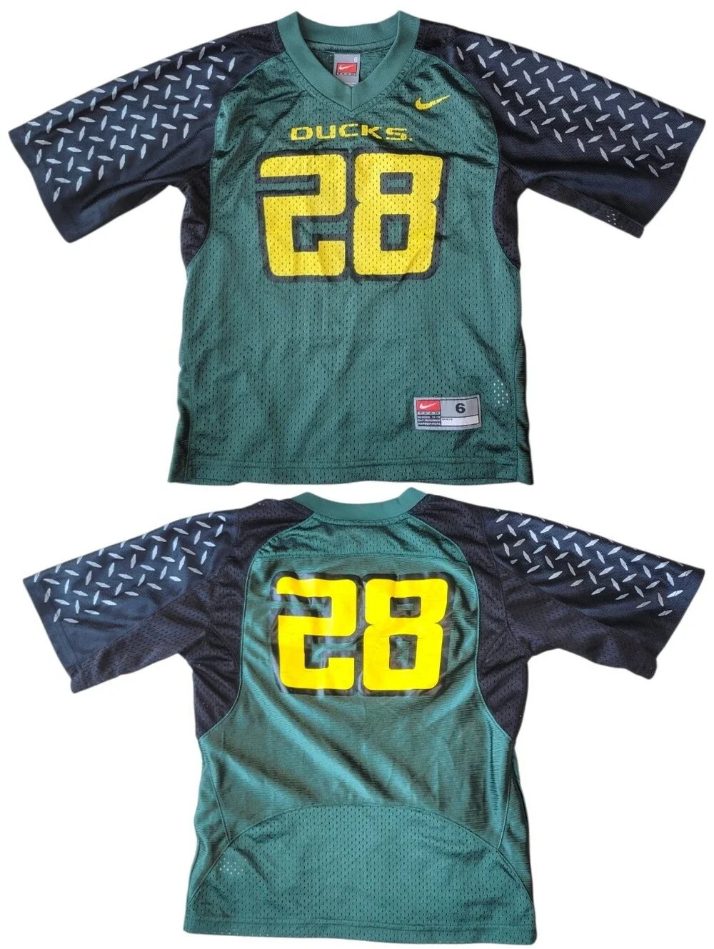Nike Oregon Ducks Jonathan Stewart #28 Football Jersey Green Vintage Youth Kid 6
